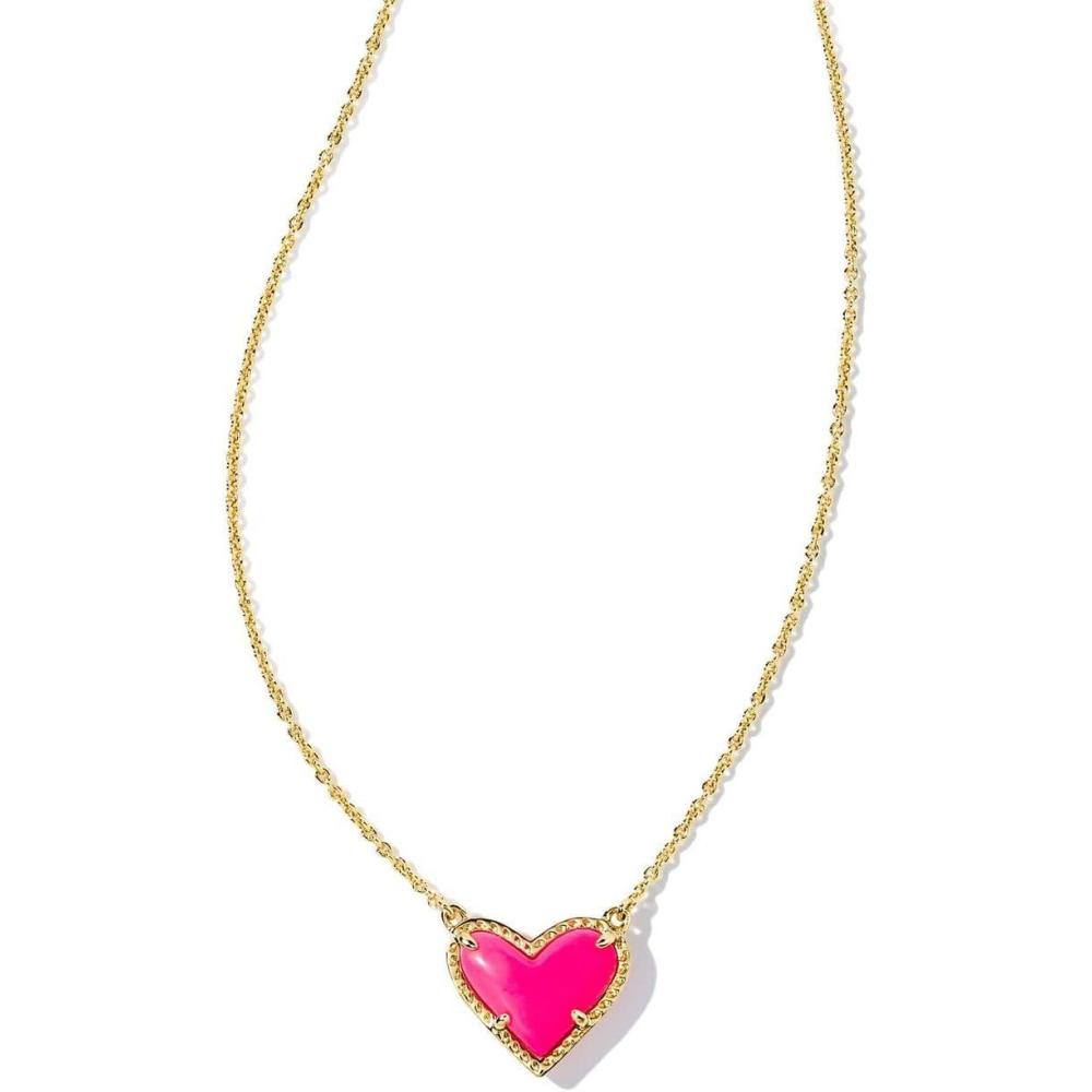 image:imageKendra Scott Ari Heart Adjustable Length Pendant Necklace for Women Fashion JewelryGOLD NEON PINK