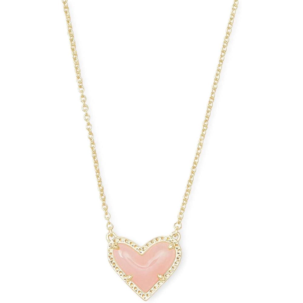 image:imageKendra Scott Ari Heart Adjustable Length Pendant Necklace for Women Fashion JewelryGOLD ROSE QUARTZ