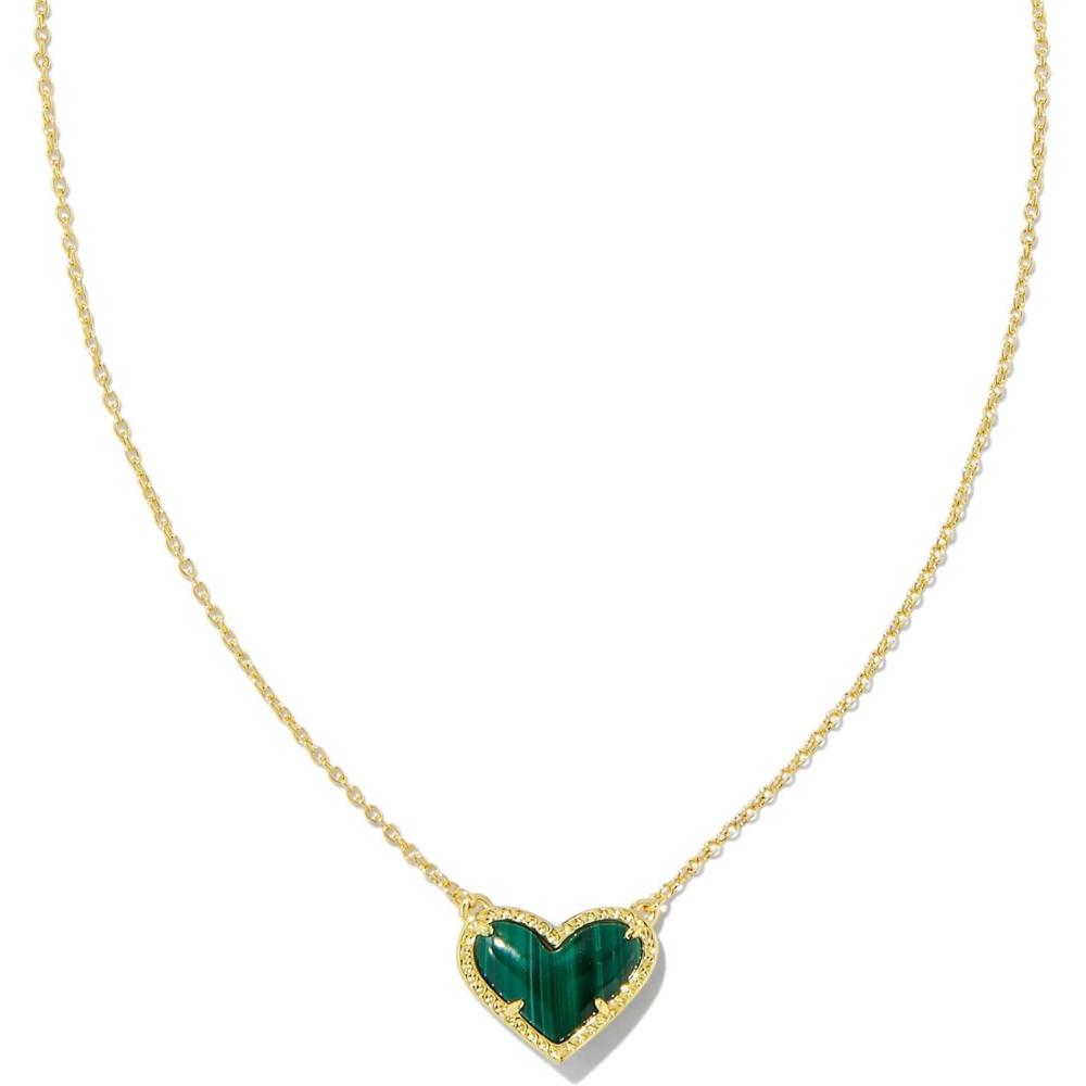 image:imageKendra Scott Ari Heart Adjustable Length Pendant Necklace for Women Fashion JewelryGold Green Malachite