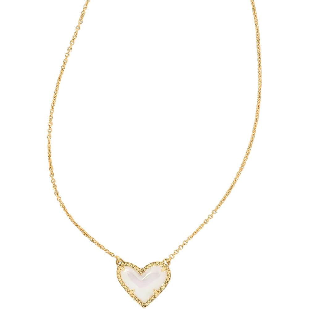 image:imageKendra Scott Ari Heart Adjustable Length Pendant Necklace for Women Fashion JewelryGold Iridescent Frosted Glass