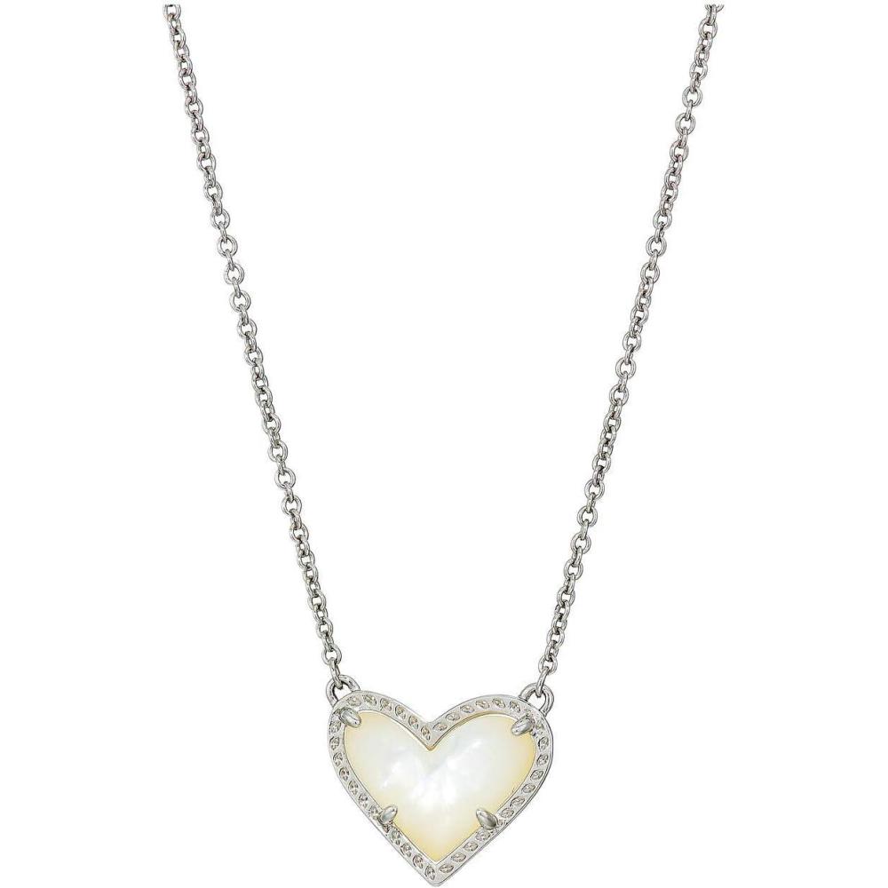 image:imageKendra Scott Ari Heart Adjustable Length Pendant Necklace for Women Fashion JewelryRHODIUM IVORY MOTHER OF PEARL