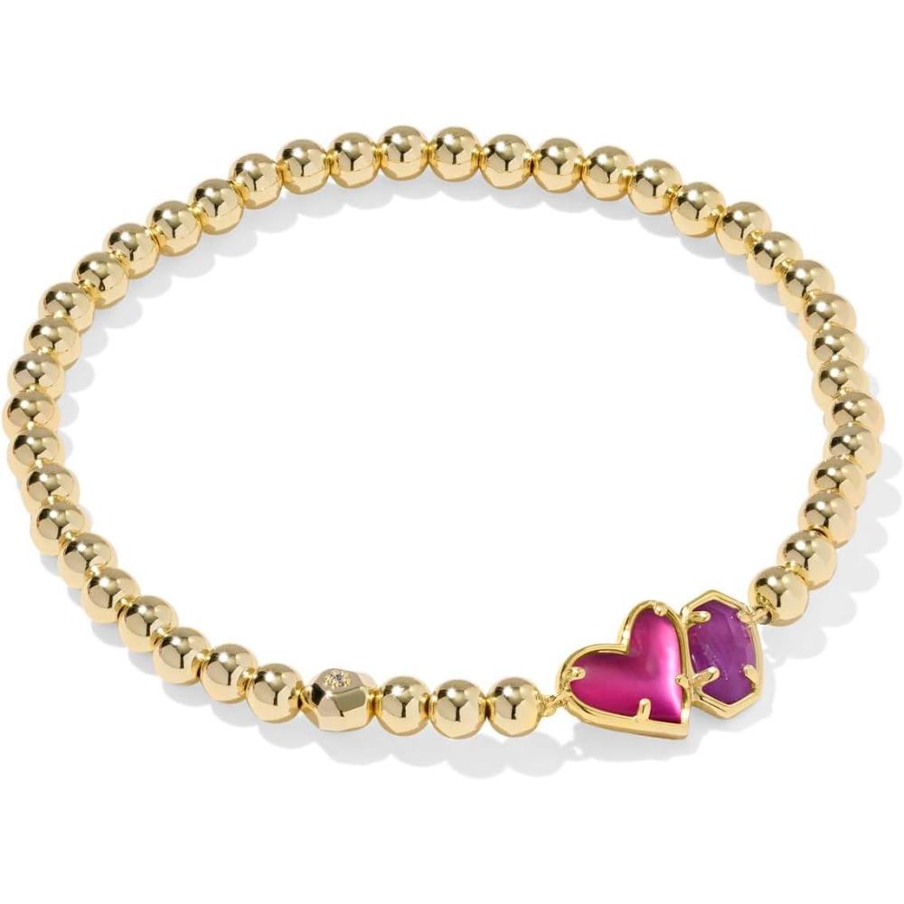 image:imageKendra Scott Ari Heart Emilie Stretch Bracelet Fashion Jewelry for WomenFUCHSIA MAGNESITEPURPLE MOP