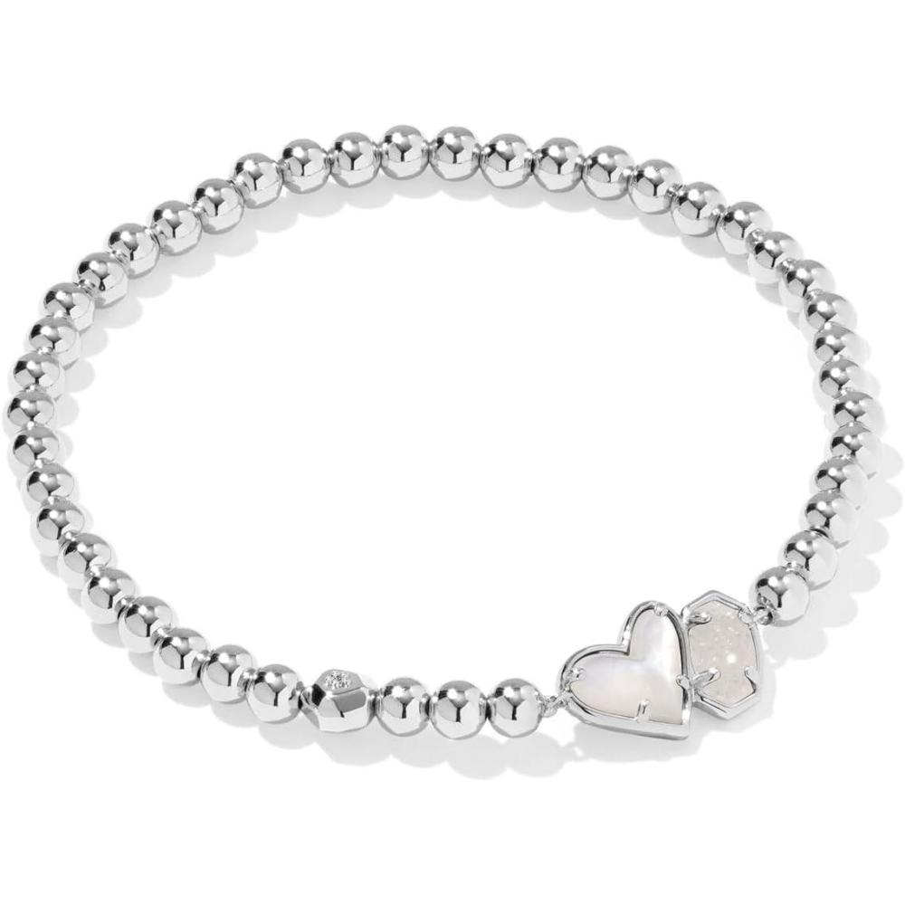 image:imageKendra Scott Ari Heart Emilie Stretch Bracelet Fashion Jewelry for WomenIVORY MOPIRIDESCENT DRUSY