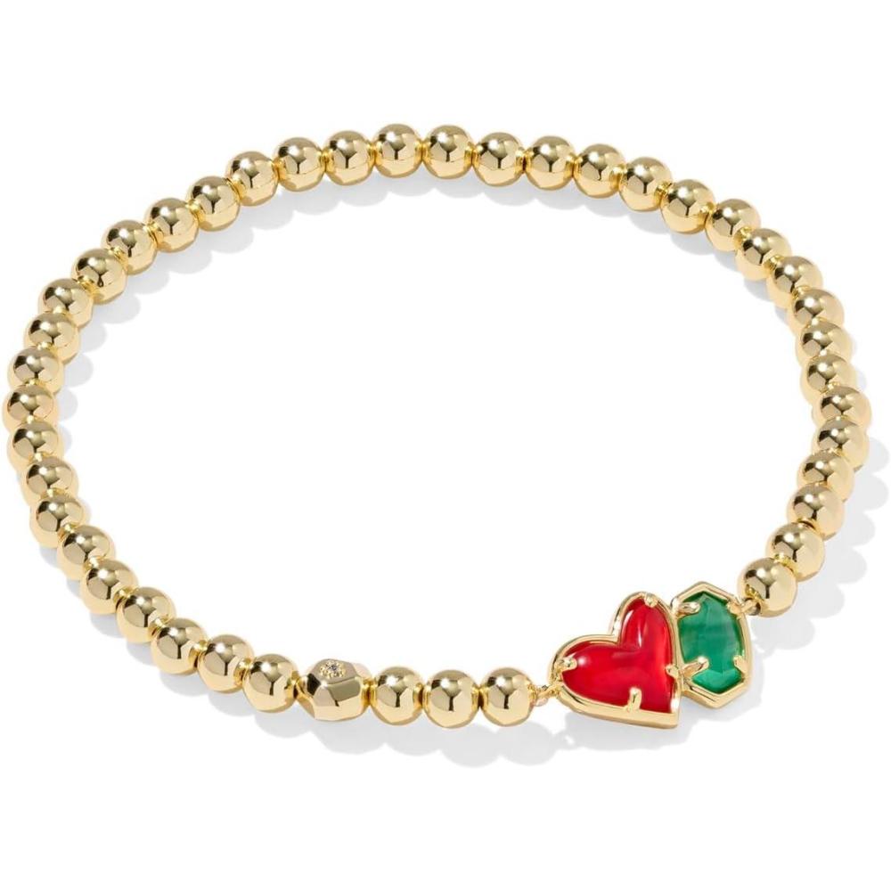 image:imageKendra Scott Ari Heart Emilie Stretch Bracelet Fashion Jewelry for WomenRED ILLUSION AND EMERALD CATS EYE