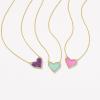 Kendra Scott Ari Heart Adjustable Length Pendant Necklace for Women, Fashion Jewelry(GOLD – HOT PINK DRUSY)
