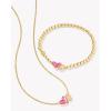 Kendra Scott Ari Heart Emilie Stretch Bracelet, Fashion Jewelry for Women(AZALEA ILLUSION AND ROSE QUARTZ)