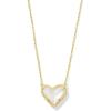 Kendra Scott Ari Heart Adjustable Length Pendant Necklace for Women, Fashion Jewelry(IVORY MOTHER OF PEARL)