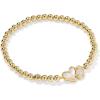Kendra Scott Ari Heart Emilie Stretch Bracelet, Fashion Jewelry for Women(GOLD – IVORY MOP/IRIDESCENT DRUSY)