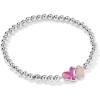 Kendra Scott Ari Heart Emilie Stretch Bracelet, Fashion Jewelry for Women(RHODIUM – AZALEA ILLUSION AND ROSE QUARTZ)