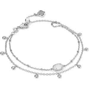 Kendra Scott Emilie Crystal Multi Strand Bracelet, Fashion Jewelry for Women(RHODIUM – IRIDESCENT DRUSY)