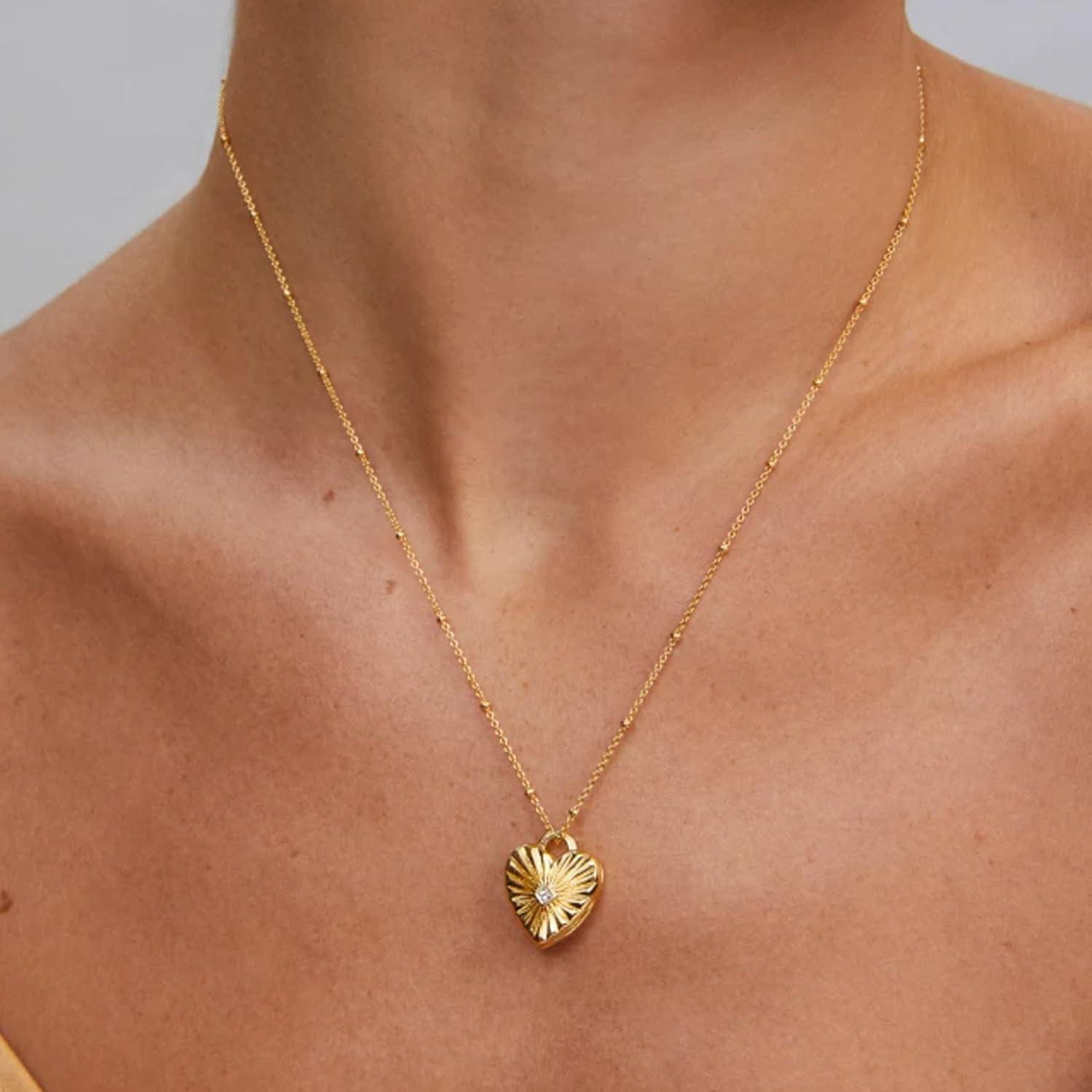 image:imageKendra Scott Meredith Charm Necklace 18k Gold Vermeil White Topaz
