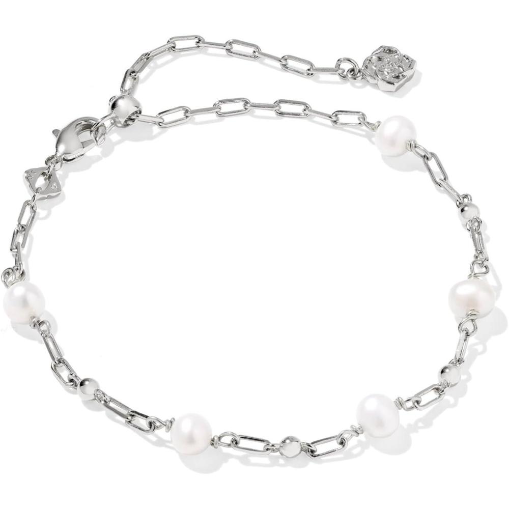 image:imageKendra Scott Ashton Delicate Chain Bracelet RhodiumPlated Brass Fashion Jewelry for Women Freshwater Cultured Pearl