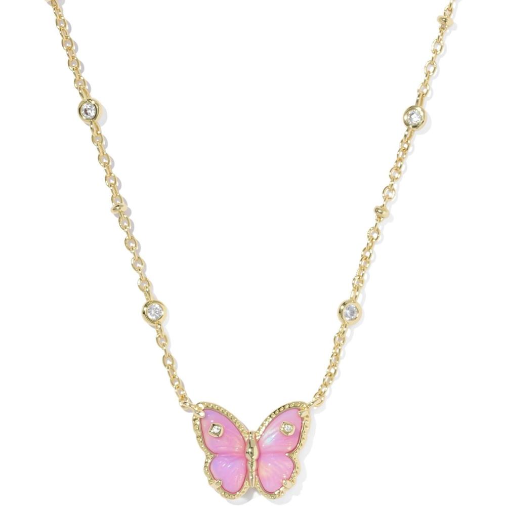 image:imageKendra Scott Cailey Butterfly Pendant Necklace Fashion Jewelry for WomenGOLD PINK OPALESCENT RESIN