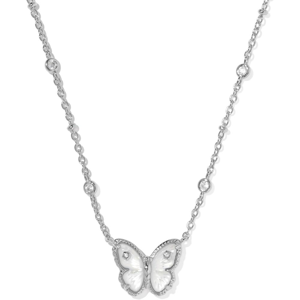 image:imageKendra Scott Cailey Butterfly Pendant Necklace Fashion Jewelry for WomenRHODIUMIVORY MOTHER OF PEARL