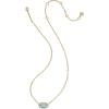 Kendra Scott Elisa Luxe Pendant Necklace, Fashion Jewelry for Women(GOLD-LIGHT BLUE CUBIC ZIRCONIA)