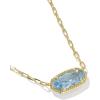 Kendra Scott Elisa Luxe Pendant Necklace, Fashion Jewelry for Women(GOLD-LIGHT BLUE CUBIC ZIRCONIA)