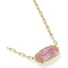 Kendra Scott Elisa Luxe Pendant Necklace, Fashion Jewelry for Women(GOLD-LIGHT PINK CUBIC ZIRCONIA)