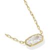 Kendra Scott Elisa Luxe Pendant Necklace, Fashion Jewelry for Women(GOLD-WHITE CUBIC ZIRCONIA)