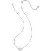 Kendra Scott Elisa Luxe Pendant Necklace, Fashion Jewelry for Women(RHODIUM-WHITE CUBIC ZIRCONIA)