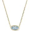 Kendra Scott Elisa Luxe Pendant Necklace, Fashion Jewelry for Women(GOLD-LIGHT BLUE CUBIC ZIRCONIA)