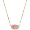 Kendra Scott Elisa Luxe Pendant Necklace, Fashion Jewelry for Women(GOLD-LIGHT PINK CUBIC ZIRCONIA)