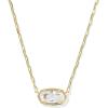 Kendra Scott Elisa Luxe Pendant Necklace, Fashion Jewelry for Women(GOLD-WHITE CUBIC ZIRCONIA)
