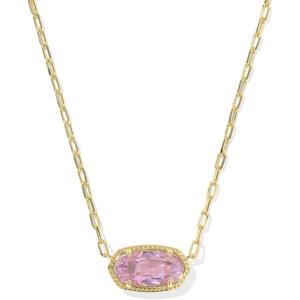 Kendra Scott Elisa Luxe Pendant Necklace, Fashion Jewelry for Women(GOLD-LIGHT PINK CUBIC ZIRCONIA)
