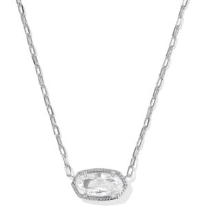 Kendra Scott Elisa Luxe Pendant Necklace, Fashion Jewelry for Women(RHODIUM-WHITE CUBIC ZIRCONIA)
