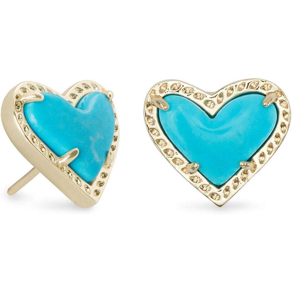 image:imageKendra Scott Ari Heart Stud Earrings for Women Fashion JewelryGOLD TURQUOISE MAGENSITE