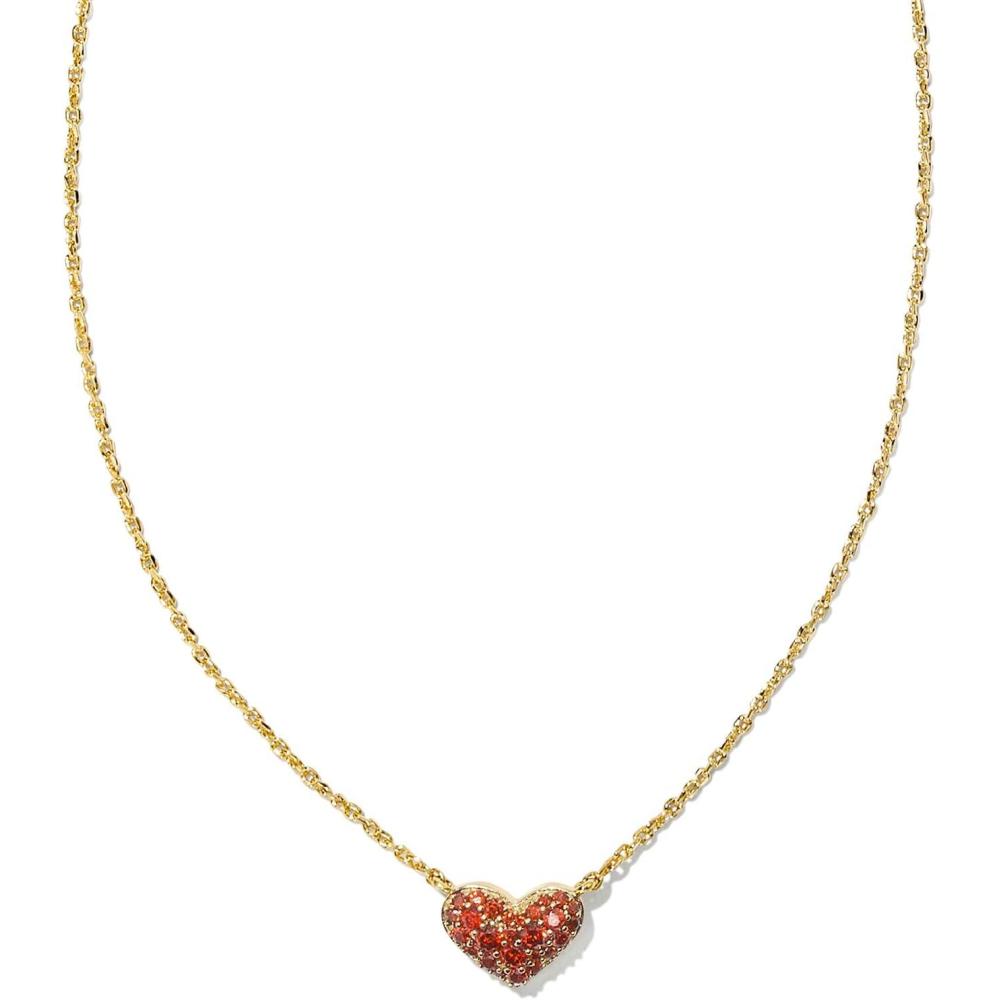 image:imageKendra Scott Ari Pave Crystal Heart Necklace Fashion Jewelry For WomenGOLD GARNET