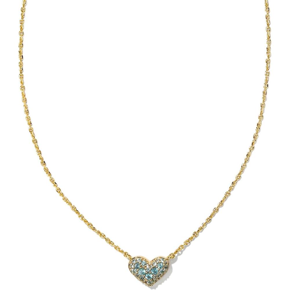 image:imageKendra Scott Ari Pave Crystal Heart Necklace Fashion Jewelry For WomenGOLD PARAIBA BLUE GREEN
