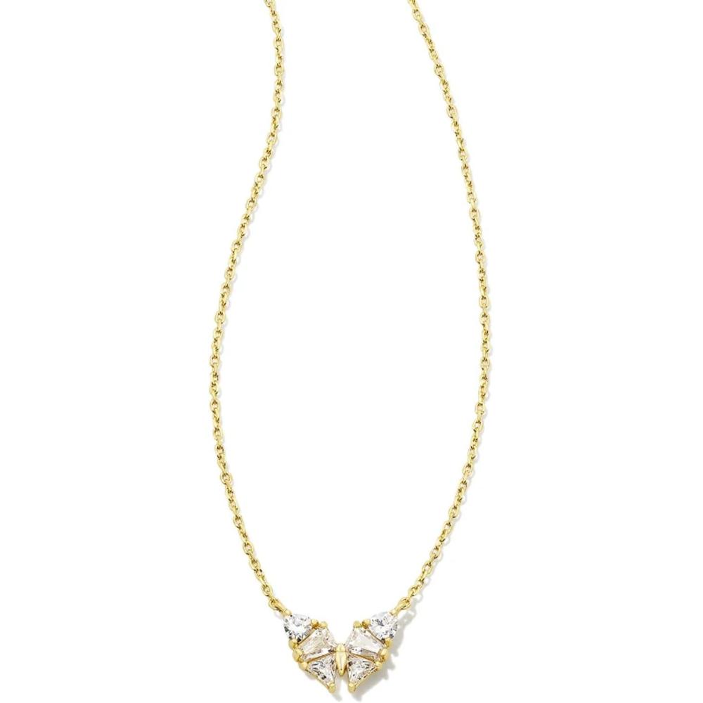 image:imageKendra Scott Blair 14k GoldPlated Butterfly Small Short Pendant Necklace in White Crystal Fashion Jewelry for Women