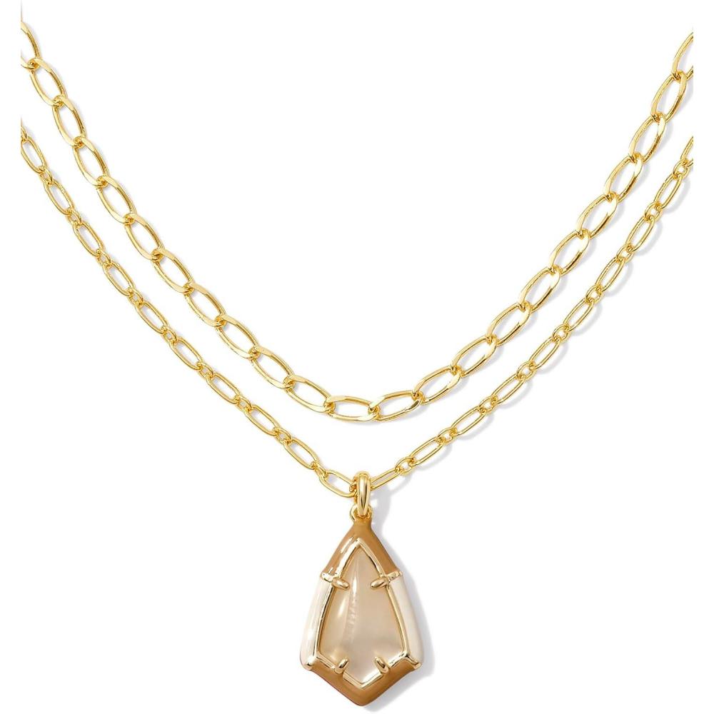 image:imageKendra Scott Camry Enamel Framed Mlt Necklace Fashion Jewelry for WomenGOLD NATURAL MOTHER OF PEARL