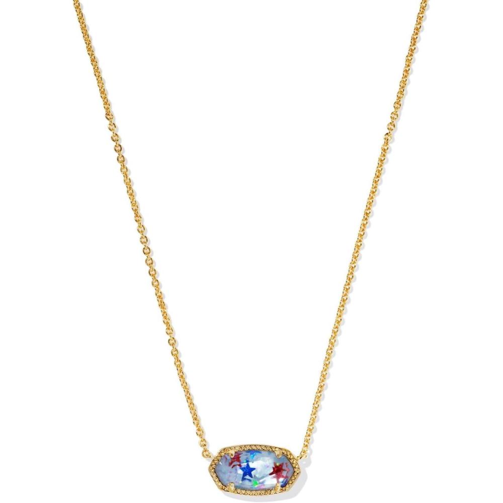 image:imageKendra Scott Elisa Pendant Necklace for Women Fashion Jewelry 14k GoldPlatedGold Red White Blue Illusion