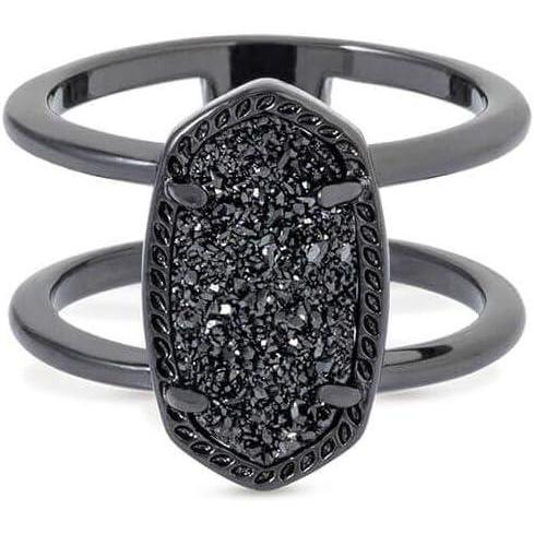 image:imageKendra Scott Elyse Ring for Women Fashion JewelryGUNMETAL BLACK DRUSY
