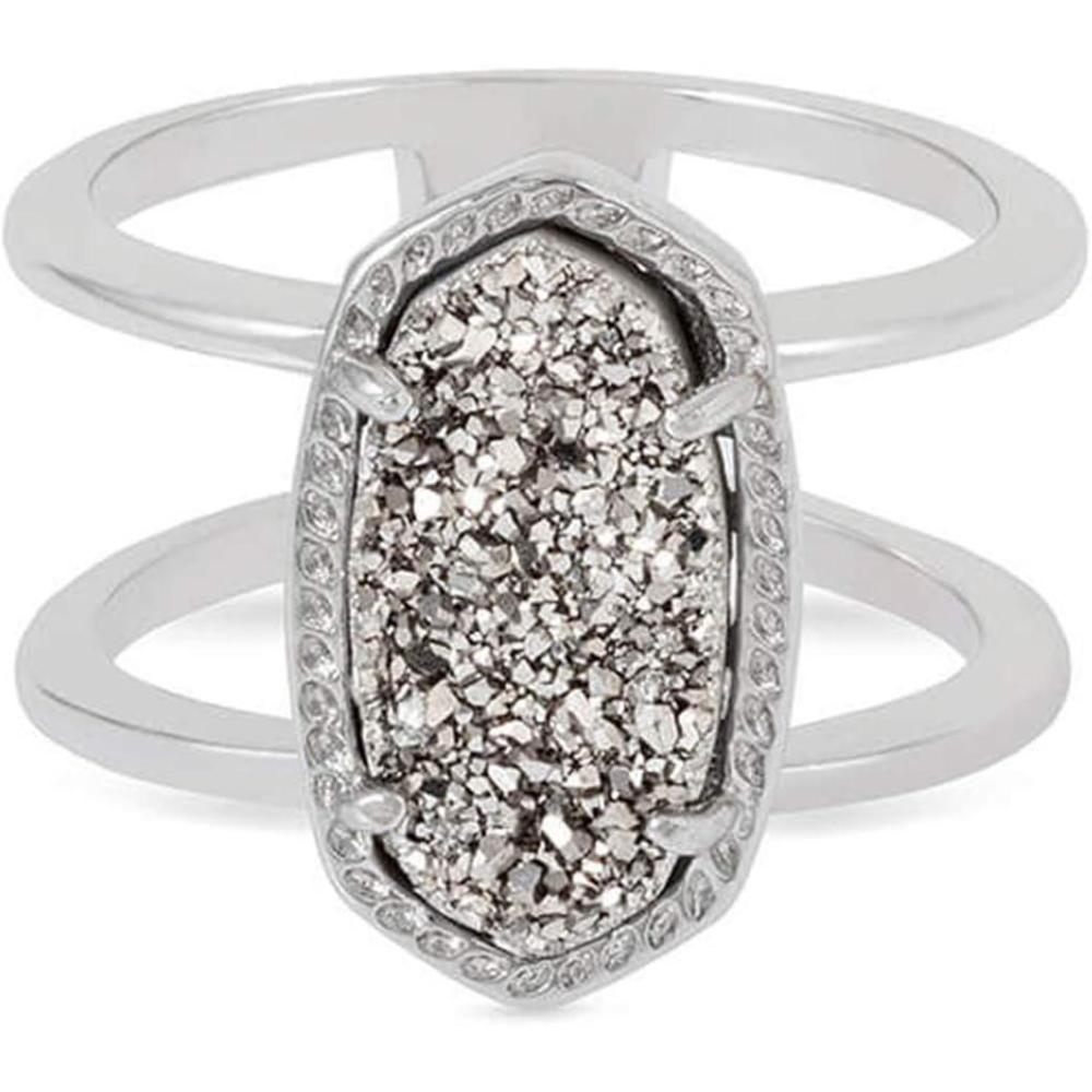 image:imageKendra Scott Elyse Ring for Women Fashion JewelryRHODIUM PLATINUM DRUSY