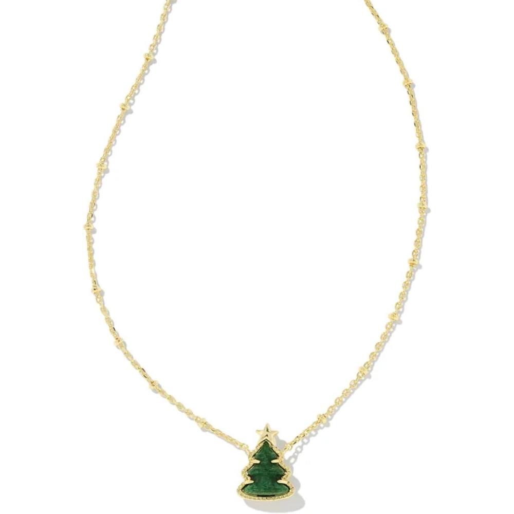 image:imageKendra Scott Holiday Tree Pendant Necklace 14k Gold Plated Brass Quartzite Fashion Jewelry for Women