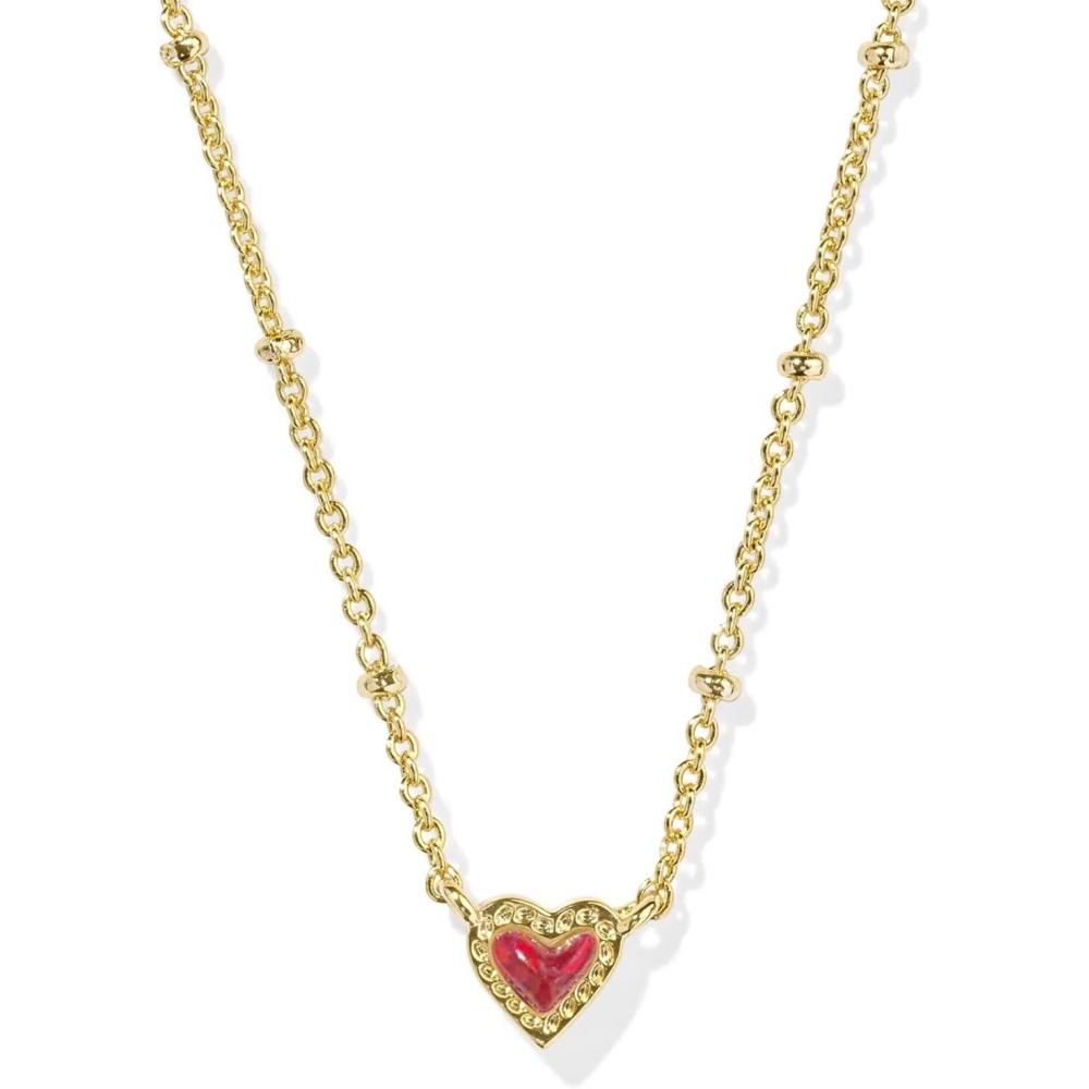 image:imageKendra Scott Mini Ari Heart Satellite Necklace Fashion Jewelry for WomenGOLD RED KYOCERA OPAL