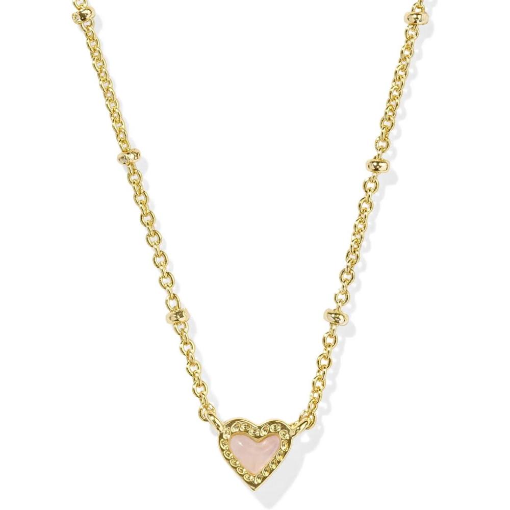 image:imageKendra Scott Mini Ari Heart Satellite Necklace Fashion Jewelry for WomenGOLD  ROSE QUARTZ