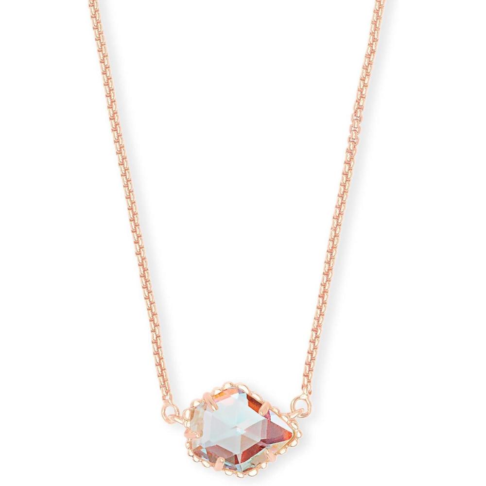 image:imageKendra Scott Tess Pendant Necklace for Women Fashion JewelryROSE GOLDPLATED IRIDESCENT DICHROIC GLASS