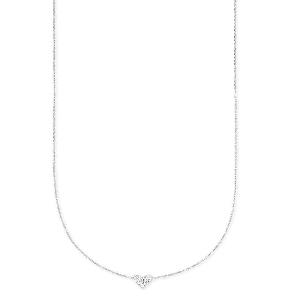 image:imageKendra Scott White Diamond Heart Pendant Necklace in 14k Gold Fine Jewelry for Women14K WHITE GOLD CRYSTAL CLEAR DIAMOND
