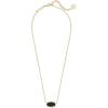 Kendra Scott Elisa Pendant Necklace for Women, Fashion Jewelry, 14k Gold-Plated(GOLD – BLACK DRUSY)