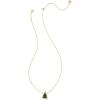 Kendra Scott Holiday Tree Pendant Necklace, 14k Gold Plated Brass, Quartzite, Fashion Jewelry for Women