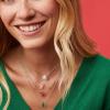 Kendra Scott Poinsettia Pendant Necklace, 14k Gold Plated Brass, Red Mix, Fashion Jewelry for Women