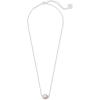 Kendra Scott Tess Pendant Necklace for Women, Fashion Jewelry(RHODIUM – IRIDESCENT DICHROIC GLASS)
