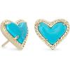 Kendra Scott Ari Heart Stud Earrings for Women, Fashion Jewelry(GOLD – TURQUOISE MAGENSITE)