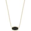 Kendra Scott Elisa Pendant Necklace for Women, Fashion Jewelry, 14k Gold-Plated(GOLD – BLACK DRUSY)