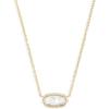 Kendra Scott Elisa Pendant Necklace for Women, Fashion Jewelry, 14k Gold-Plated(Ivory)
