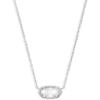 Kendra Scott Elisa Pendant Necklace for Women, Fashion Jewelry, 14k Gold-Plated(RHODIUM – SLATE CATS EYE)