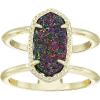 Kendra Scott Elyse Ring for Women, Fashion Jewelry(GOLD PLATED/MULTI DRUSY)